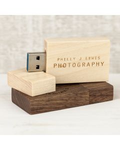 Wooden Memory stick Woodland Engraved