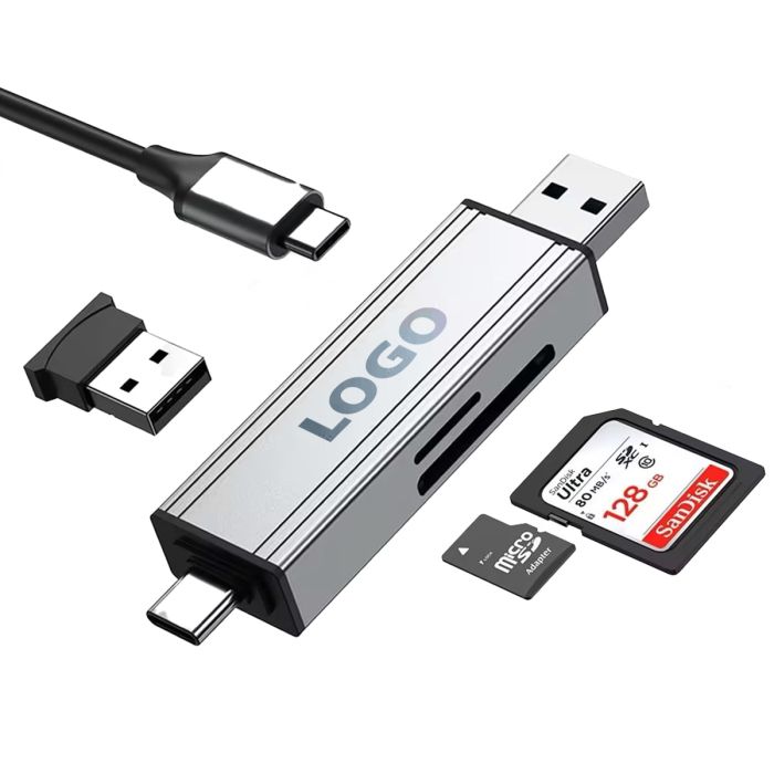4 in 1 mini USB hub engraved with logo