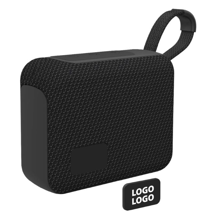 Waterproof speaker branded with logo