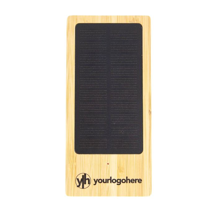 Promotional Bamboo Solar Power Bank with your logo here