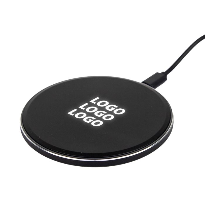LED wireless charger with logo engraved