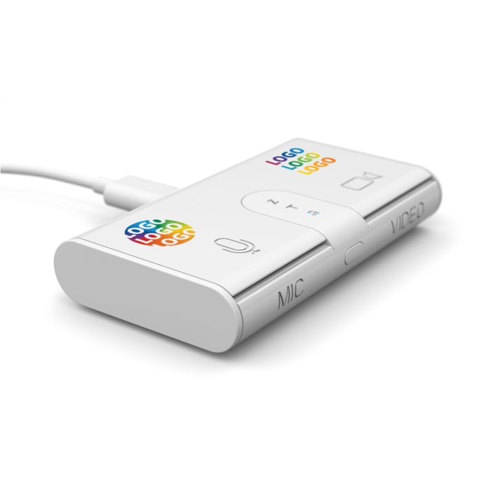 Corporate Mute button with logo branded