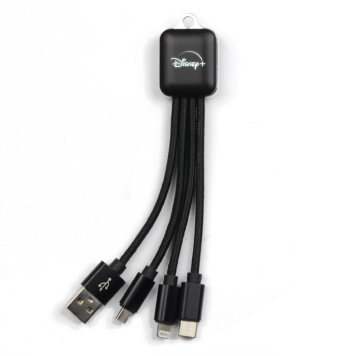 LED 3 in 1 Promotional Cable, Square Face