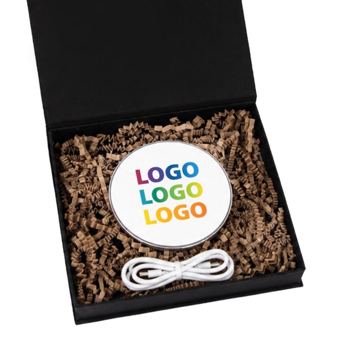 custom gift set with wireless charger branded with logo