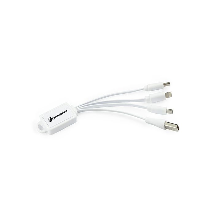 White promotional cable with your logo here printed