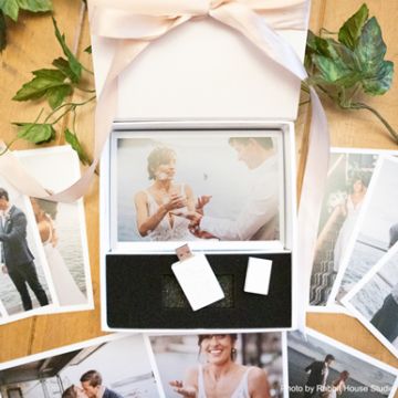 Open Photo Flip Box with White woodland and photos
