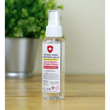 Hand Sanitiser Liquid 100ml Spray Bottle