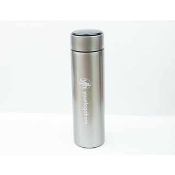 Branded Thermos Water Bottle -Silver