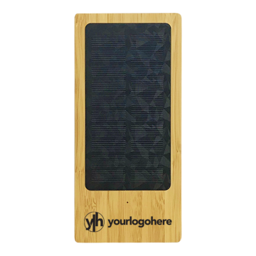 Engraved Bamboo Solar Power Bank