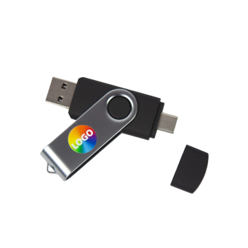 Dual twister branded with logo