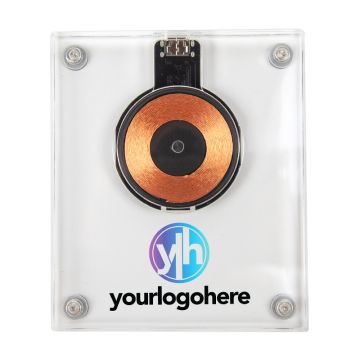 Transparent wireless charger with logo printed 