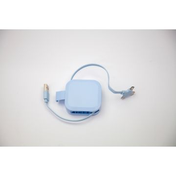 3 in 1 Retractable Square Cable -Blue