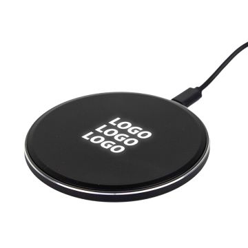 LED wireless charger with logo engraved