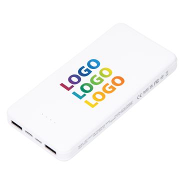 Pro 10000mAh White powerbank with Glide logo