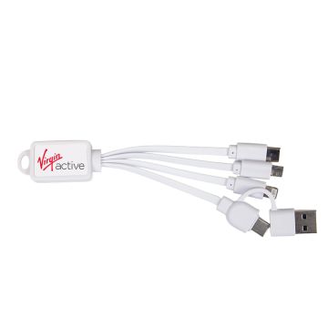 White Branded 3 in 1 cable