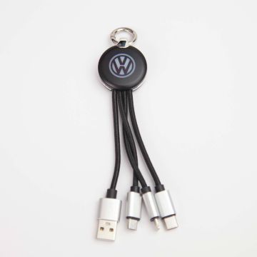 Round LED 3 in 1 cable with branding