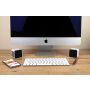 2 branded cube speakers on desk thumbnail