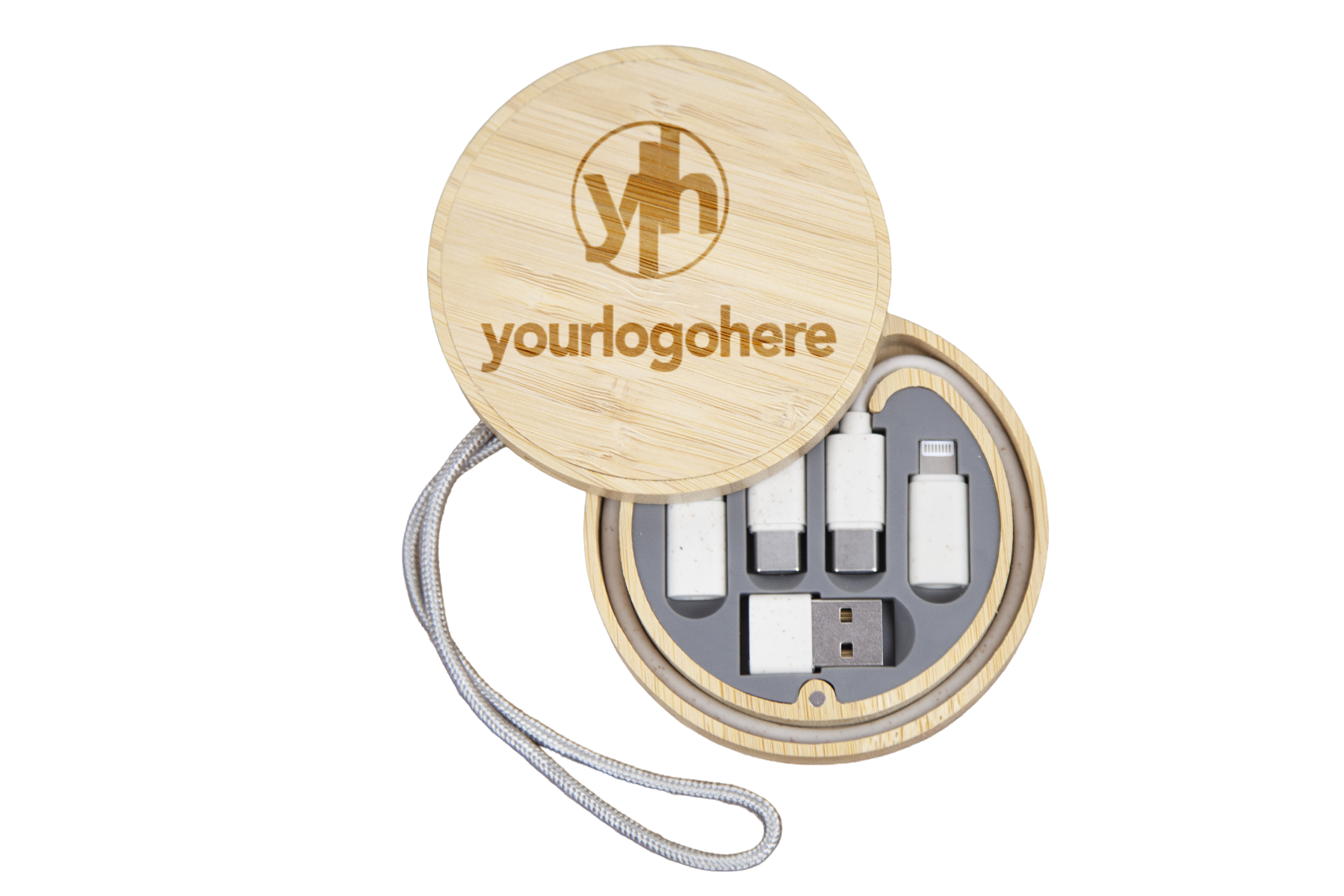 Bamboo Wireless Charging Kit Cable Circle 