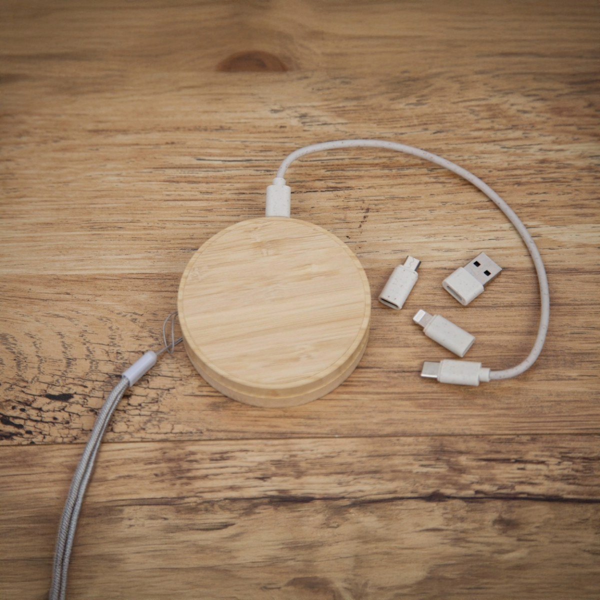 Bamboo Wireless Charging Kit Cable Circle 