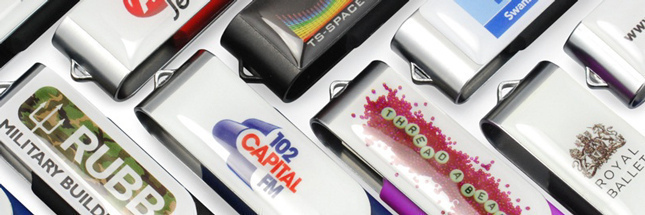 Custom USB Memory Sticks With Dome Stickers