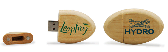Leaf Style USB Flash Drives - Rugby Ball Shaped Leaf Style USB Flash Drives - Rugby Ball Shaped