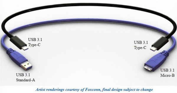 USB Type C Cable and Connector - Courtesy of Foxconn