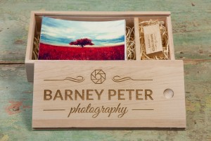 Large engraved Maple USB Gift Box