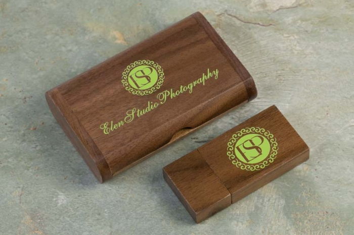 wooden usb and flip box