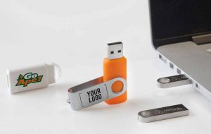 Branded usb sticks and laptop