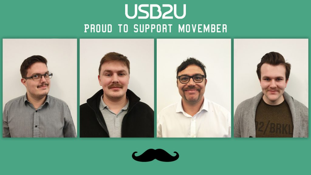 4 members of USB2U team with moustaches