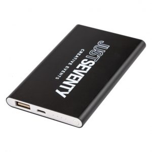 Branded black mono power bank 