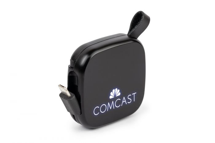 LED emergency power cable engraved with LED logo COMCAST