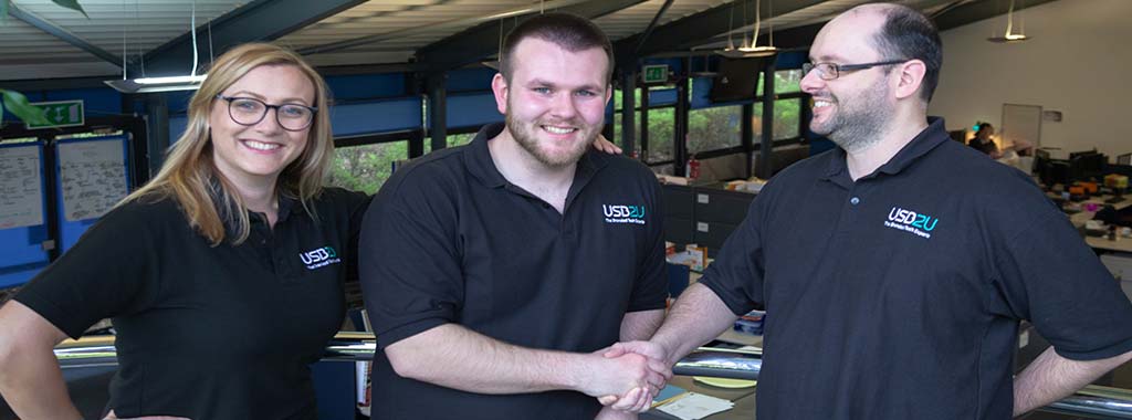 Welcoming new team member with a handshake