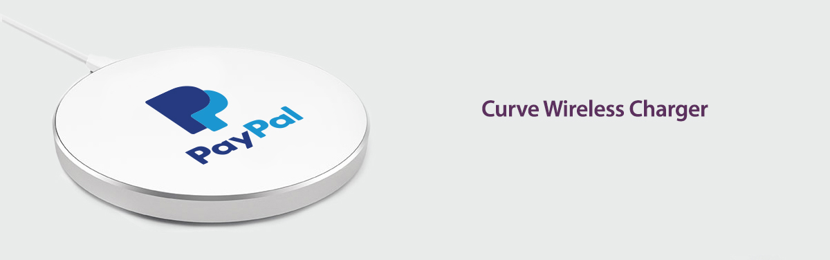 Curve Wireless Charger with paypal logo